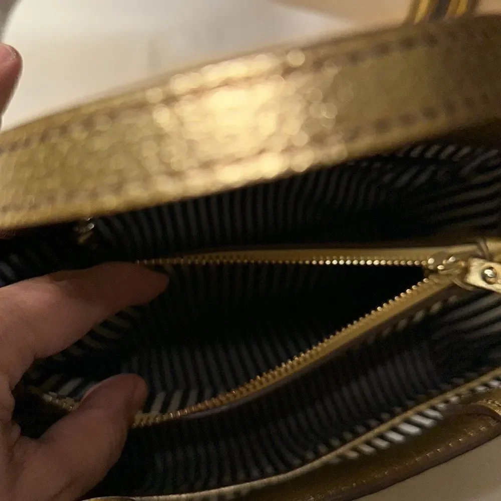 kate spade Thompson Street Metallic Gold Sam  Leather Top Handles Satchel